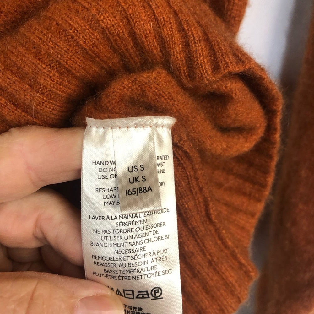 Free People Brown Cowl Neck Cropped Cashmere Sweater - Picture 9 of 11
